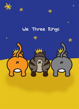 I don't think they're the rings they are talking about Innabox'. A great Christmas card for a friend that loves cats.
