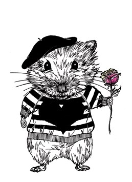 Hamster With Rose, by Ink Inc. Send this Anniversary card to make them go 'awwwww'. Who doesn?t want a hamster to give them a rose.