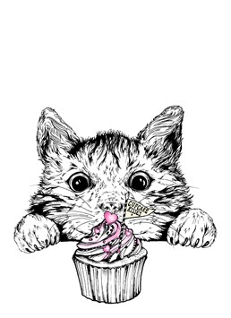 Is your cat constantly checking out your food? To be fair to him that cupcake looks delicious! Send this Ink Inc card to a cat lover on their birthday.