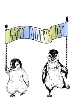 Wish your Dad a 'Happy Father's Day' with the two cute penguin helpers on this Ink Inc card.