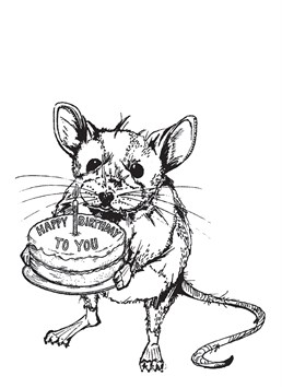 Well we can't think of anything better that a mouse presenting you with a birthday cake so send this Ink Inc card to someone on their special day.