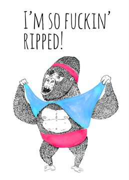 This Jolly Awesome Birthday card is perfect to send to someone who spends most of their time in the gym!