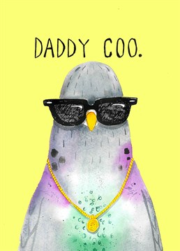 This is the coolest pigeon you will ever behold. Why don't we see hipster pigeons like this flying around? Send this Jolly Awesome Birthday card to your Dad on his special day.