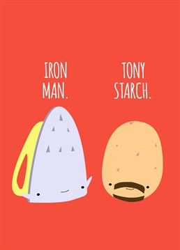 Hilariously punderful (heh, get it?) superhero and potato Birthday card by Jolly Awesome is perfect to send on any occasion.
