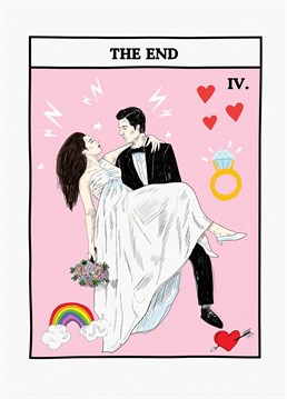 And they lived happily ever after. The end. But this is just the beginning! Celebrate the start of a new story with this cute wedding card by Jolly Awesome.