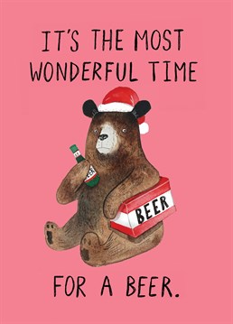 The best time for a beer. Send this Jolly Awesome design and share some beers with your pal this Christmas.