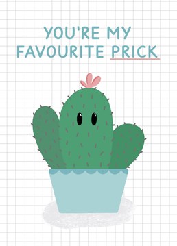 You're my favourite prick is the perfect card to send that idiot of a boyfriend this Valentine's day. Card features an illustration of a cute cactus. Designed by Jeff and the Squirrel.