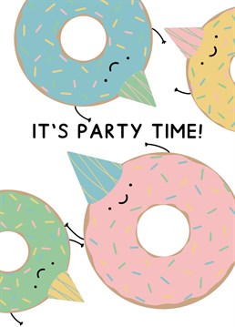 These donuts sure know how to party! Ideal for celebrations of all kinds. Designed by Jeff and the Squirrel.