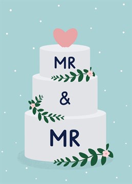 Another wonderful wedding to celebrate! Send this Mr and Mr tiered cake card to your gay friends on their wedding day! Designed by Jeff and the Squirrel