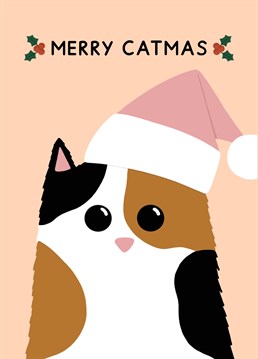 Say Merry Catmas with this cute cat Christmas card! Designed by Jeff and the Squirrel