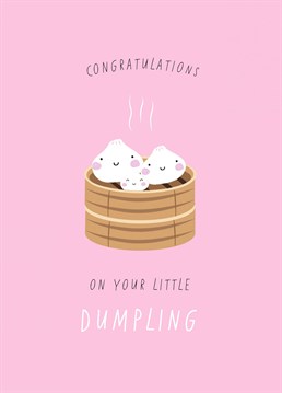A super cute congratulations greeting card to welcome a new baby into the world! Perfect for any new foodie parents.