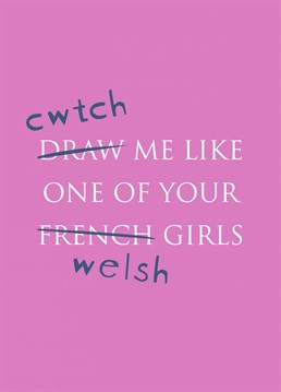 Cwtch Me Card. Welsh parody of THAT Titanic scene.. Send them this Birthday and let them know how special they are!