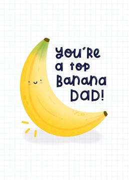 Is your dad is a bit of a joker? Does he laugh at his own jokes? Is he a bit of a legend and an all round great guy? If the answer to any of those questions is yes, then this top banana card is perfect for him! This card reads: 'you're a top banana dad!' and is perfect for Father's day, his birthday as a message of thanks or just because! Designed by Joanne Hawker