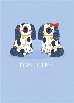 This adorable pair of dog ornaments is the perfect couple send!   Designed by Jess Moorhouse