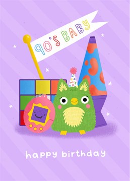 Celebrate a child of the 90s birthday with this super nostalgic birthday card!