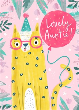 Celebrate your aunties birthday by sending this adorable leopard themed birthday card.  Designed by Jess Moorhouse