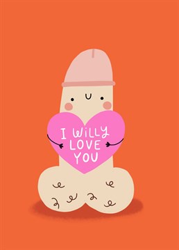 Show someone you love them with this adorable little heart holding willy  Designed by Jess Moorhouse