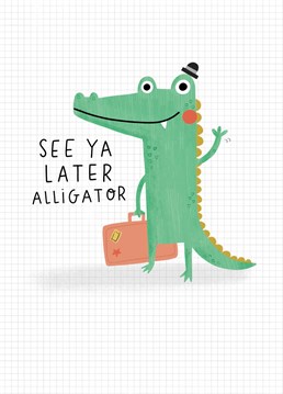 Say farewell to a friend or colleague with this cute alligator Bon Voyage card!  Designed by Jess Moorhouse