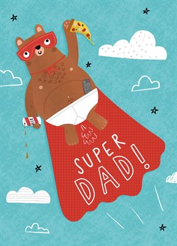 If your dad had a super power what would it be ?   Explosive farts? the ability to eat 5 peoples worth of takeaway? make a whole crate of beer vanish in minutes?  If any of these sound about right then this is the perfect Birthday card to send this Father's Day!