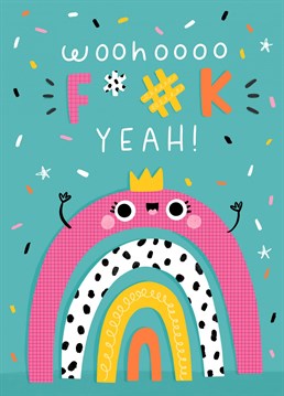 Celebrate any occasion with this overly enthusiastic rainbow card!   Designed by Jess Moorhouse