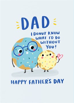 Send your dad this adorably punny Father's day card, featuring two cute donut characters.   Designed by Jess Moorhouse