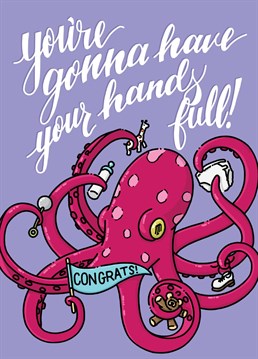 Congratulate the new parent or parents while letting them know life will never, ever be the same now that they've spawned a clone. But, hey, this baby Baby Shower card is cute so it should soften the blow.
