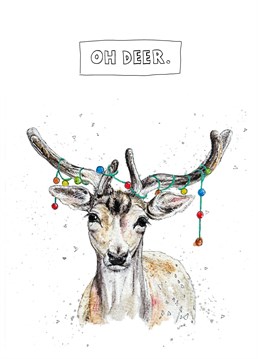 Fun, reindeer Christmas card illustration. Send some Christmas cheer to all your family and friends.
