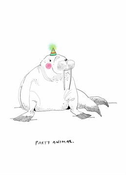 This Walrus looks like my kind of party animal! Wish your very own party animal a happy birthday with this cute Jen & The Pen card.