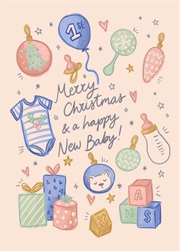 Send this pretty card to wish the happy parents a wonderful first Christmas with their new baby.