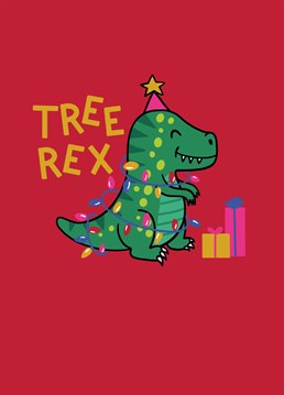 Send this cute dinosaur to wish your loved one a Merry Christmas! This T Rex illustration is by Jessiemaeve Studio.