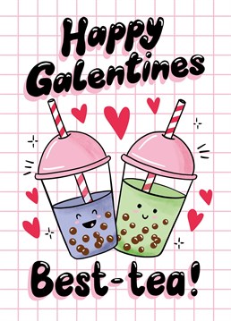 Send this cute bubble tea illustration to your bestie to wish them a Happy Galentines Day!