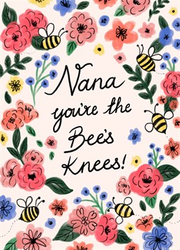 Send your nana this pretty illustration to let her know that she is the bee's knees! This cute card by Jessiemaeve Studio can be sent for Mother's day or any time of the year to send love.