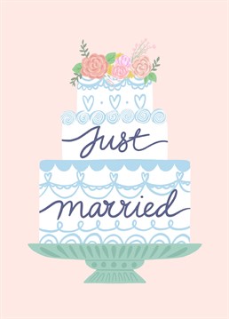 Give the happy couple this pretty illustration by Jessiemaeve Studio featuring a beautiful wedding cake to wish them a wonderful day!