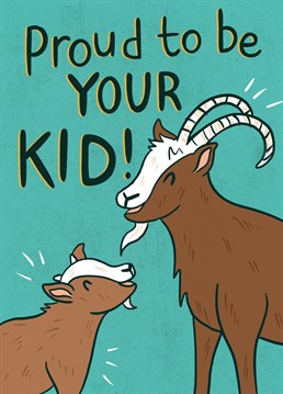 Let your dad know you are proud to be his kid this Father's Day! You have goat to get this cute illustrated card by Jessiemaeve Studio.