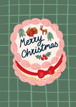 Send this cute retro Christmas cake illustration by Jessiemaeve Studio to wish them a Merry Christmas.