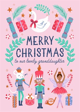 Send your wonderful granddaughter this pretty Nutcracker themed illustration by Jessiemaeve Studio to wish her a Merry Christmas.
