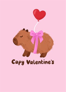 Send your beloved a cute and cuddly capybara card this Valentine's day. This pretty capybara illustration was designed by Jessiemaeve Studio.