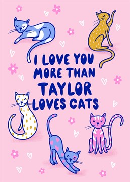 Send your lover this Taylor Swift and cat themed Valentine's card! This cute cat card was designed by Jessie Maeve Studio
