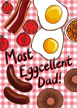 Let your dad know that you think his dad yolks are egg-cellent! Send the love this Father's day with this tasty illustration by Jessiemaeve Studio.