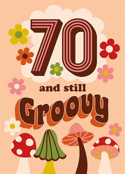If you remember the 60's you weren't there man! This flower power Birthday card was designed by Jessiemaeve Studio for hip and groovy 70 year olds.