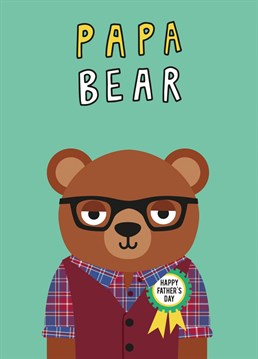 Is your dad one cool papa bear? Send him some Father's day love with this hipster bear designed by Jessiemaeve Studio.
