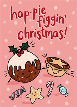 These cute and cheeky friends are here to wish your loved one a figgin' happy Christmas! Send this sweet mince pie and Christmas pudding illustration by Jessiemaeve Studio to spread some festive cheer.