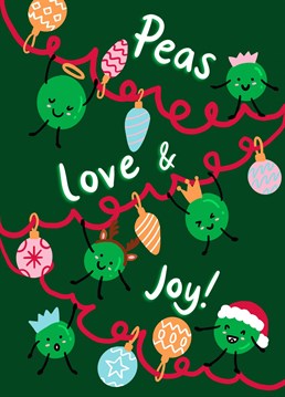 Peas on Earth! Send this cheerful illustration by Jessiemaeve Studio to wish your loved ones a joyful Christmas.