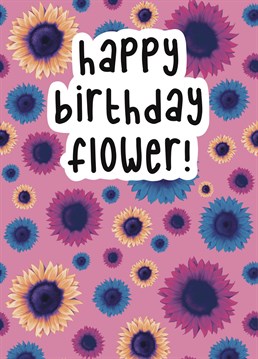 Send someone some birthday love with this groovy, retro sunflower print.
