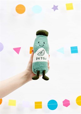 Make a clean and cuddly start with Amuseable Juice Detox! This fresh and funky fruity-green bottle has a suedey cap and matching booties. Wearing a stylish creamy label with a stitchy slice of lime, this citrussy silly is a fine fitness mascot!