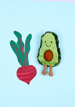 Get your five-a-day in an adorable way with Amuseable Avocado! Scrummily green and soft, our veggie chum has a natty two-tone jacket in speckled fur. We love that squashy, suedey stone and those jiggly cordy legs. A summer scamp with a big stitch smile - good for you in every way!