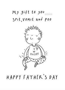 As a new Dad, we can safely say that this Father's Day card won't be staying white for long? We give it about 35 seconds and pray that it's not vomit or poo. Designed by King B.