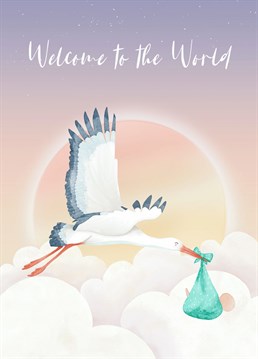 Welcome to the world! Congratulate the new parents on the arrival of their little one with this beautifully illustrated card. Designed by Kimberley Designs.