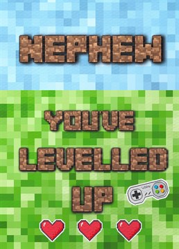 Send your gaming mad Nephew a digital block inspired gamers card as they level up for their birthday!