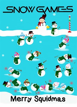 Squid Game in the form of Snow games for your Squid Game fan of the popular TV drama series who would appreciate this humorous Christmas card.